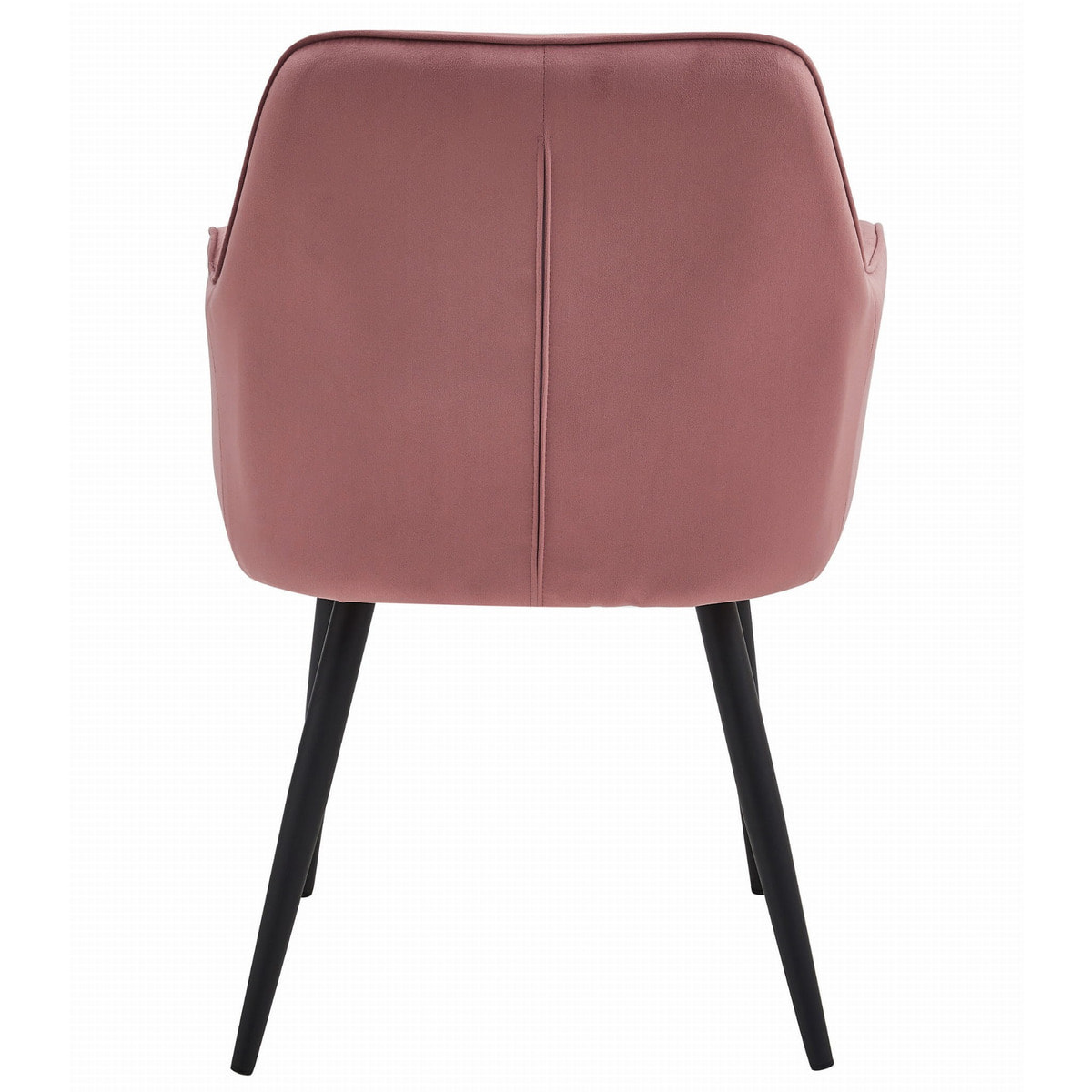 Set di 2 sedie Jork in velluto rosa con gambe nere