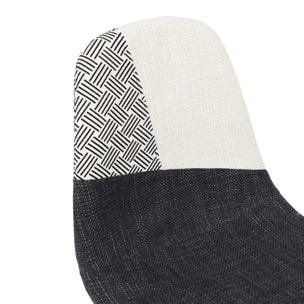 Chaise First Patchwork Noir Et Blanc - Lot De 4