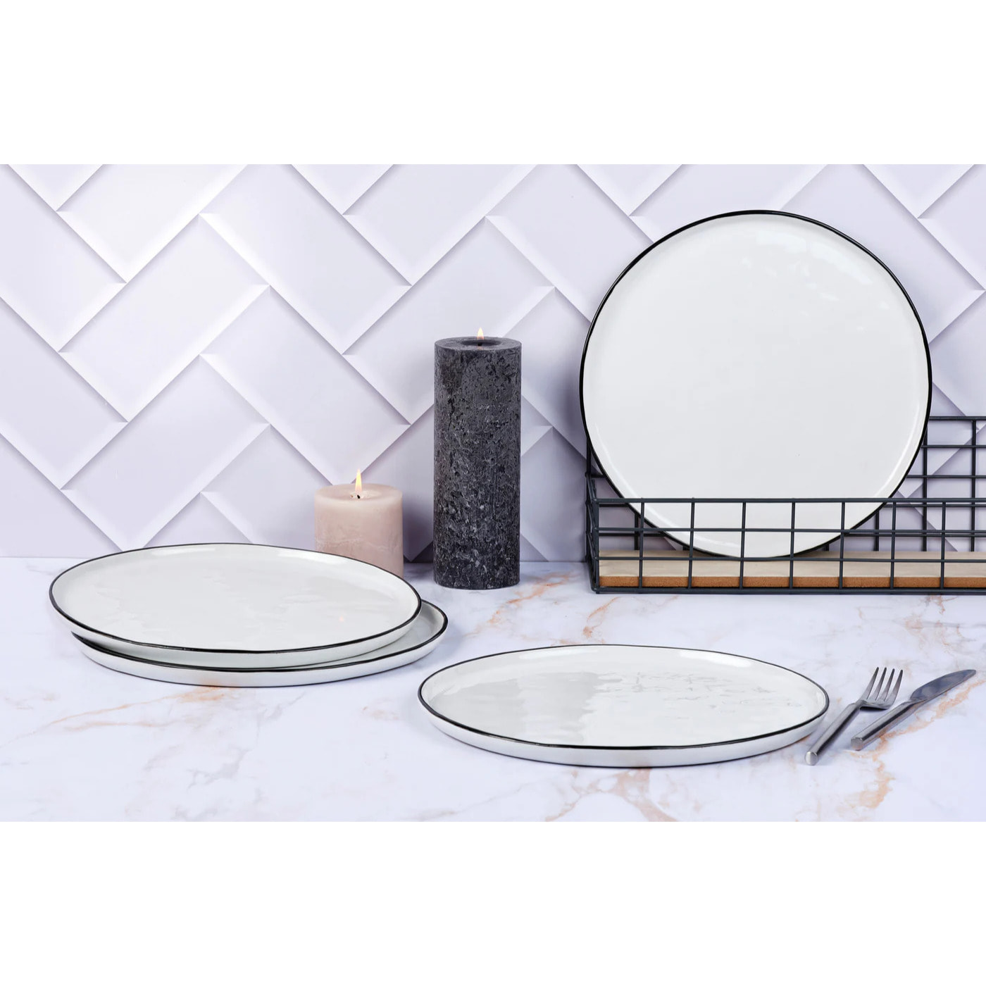 Assiette PURE Ø27,5cm - 4 pièces - Blanc Neige