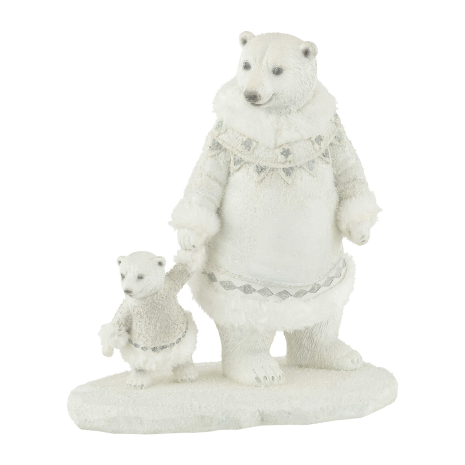 J-Line figurine Ours Polaire Main Dans La Main - polyrésine - blanc/gris