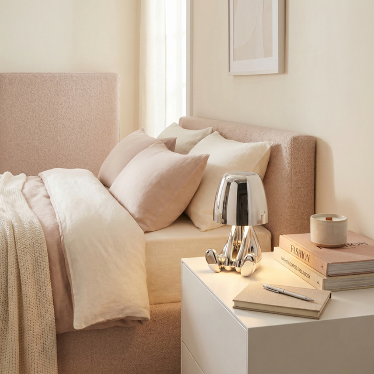 Lampada LED Sitting Kid in ABS - ARGENTO
