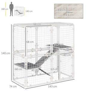 Valla Metálica para Mascotas 16 Paneles Puerta con Pestillo Rampa 68x68x2,5cm