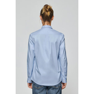 Camicia regular fit celeste con ricamo Polo Club