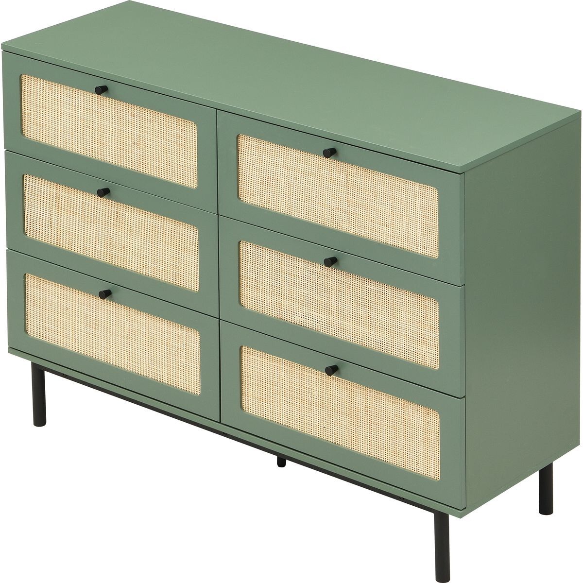 Commode 6 tiroirs en cannage - LUMA
