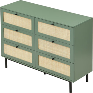 Commode 6 tiroirs en cannage - LUMA