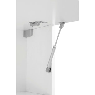 Mobile pensile Anette, Armadio multiuso, Mobiletto a muro, 100% Made in Italy, cm 180x30h40, Bianco lucido