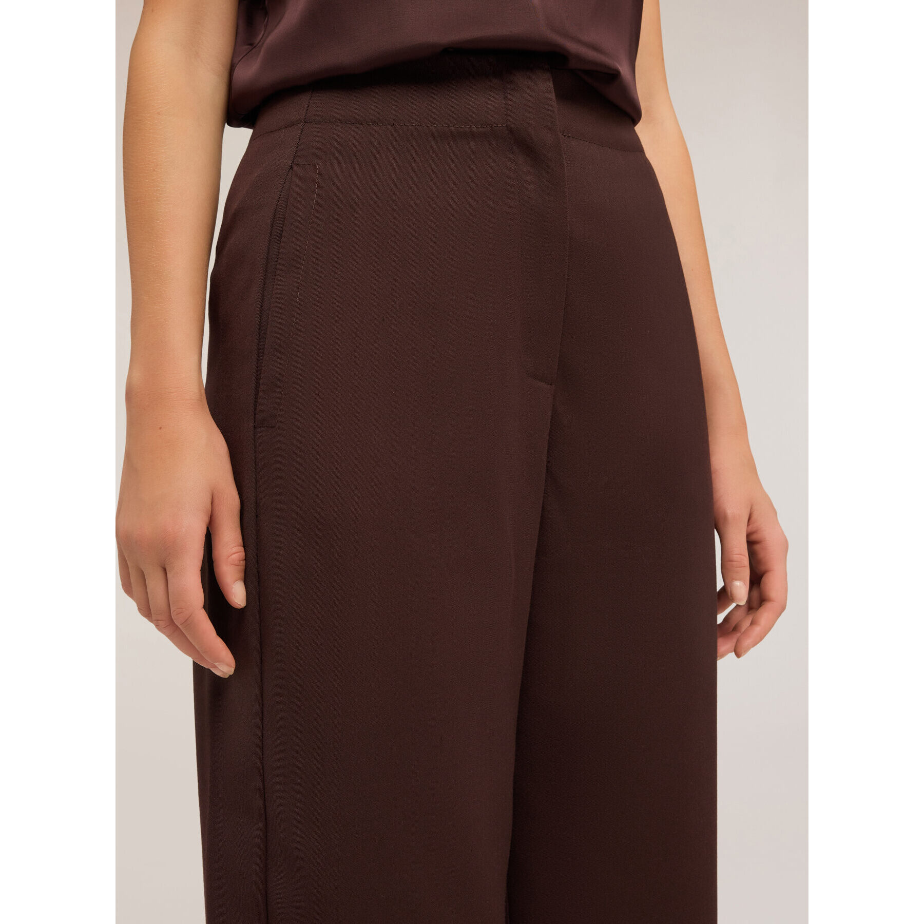 Motivi - Pantalones balloon en poliviscosa - Marrón