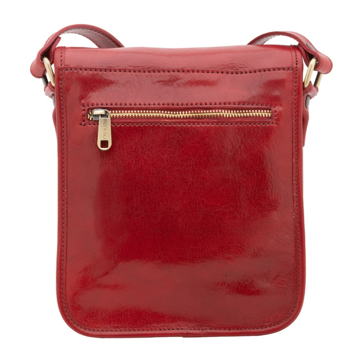 Borsa a tracolla uomo in vera pelle - Modello False - Made in Italy - 23.0 x 20.0 x 9.0 cm