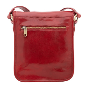 Borsa a tracolla uomo in vera pelle - Modello False - Made in Italy - 23.0 x 20.0 x 9.0 cm