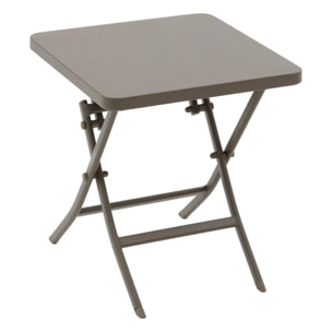 Table d'appoint de jardin carrée "Greensboro" café 40 x 40cm en acier