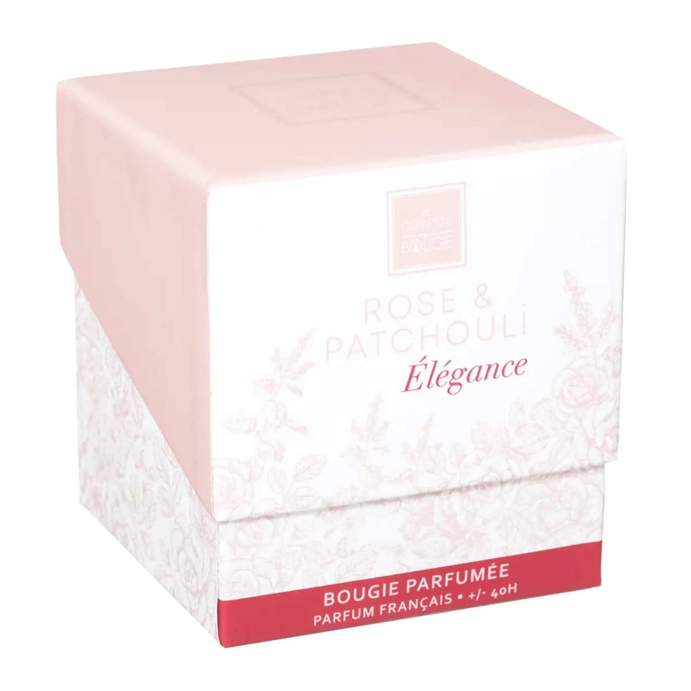 Bougie parfumée Maël 190g pot verre rose patchouli