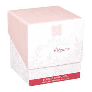 Bougie parfumée Maël 190g pot verre rose patchouli