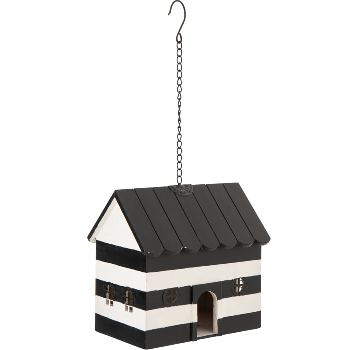 J-Line Nichoir Ligné - bois - noir/blanc - large