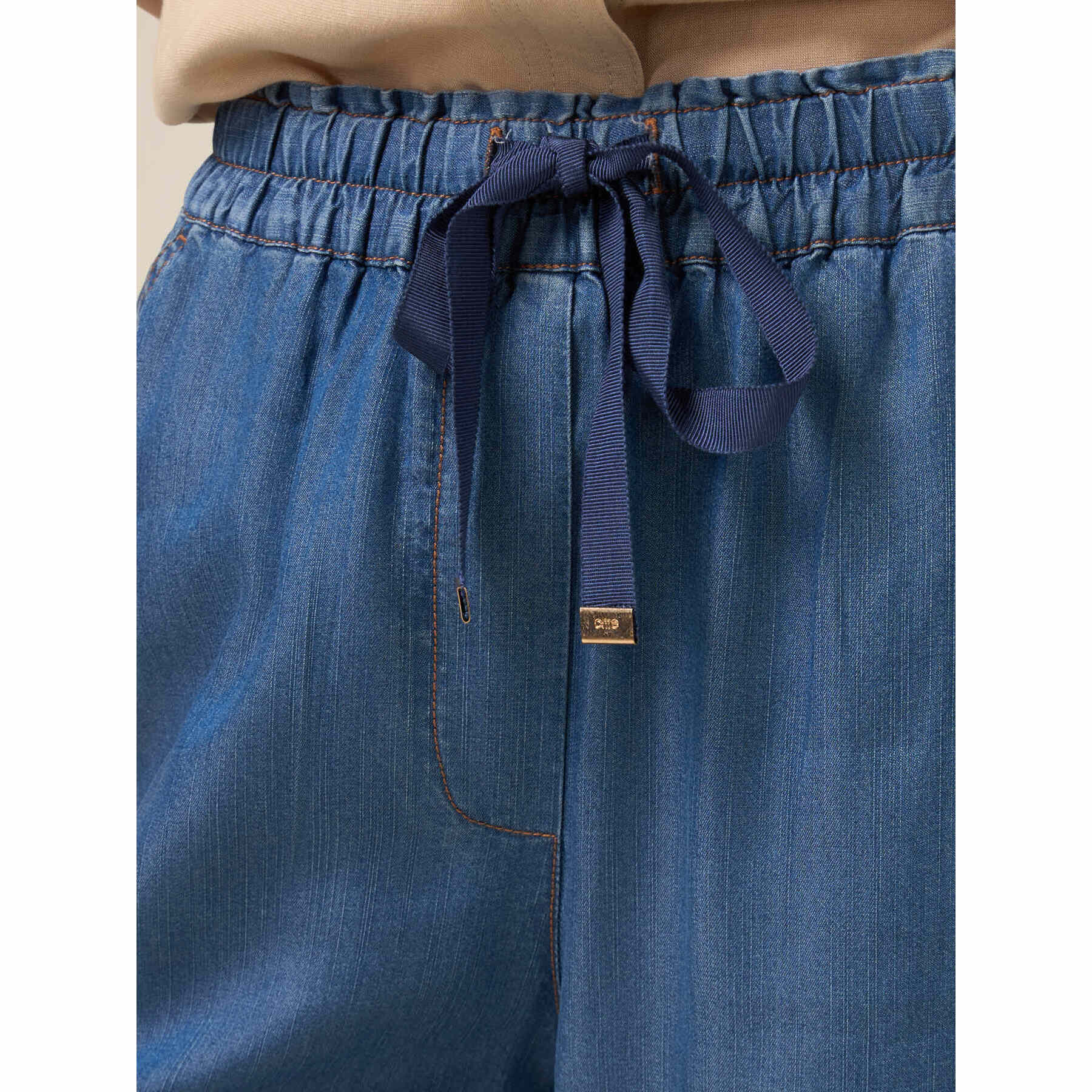 Oltre - Pantalones jogger de tencel - Azul
