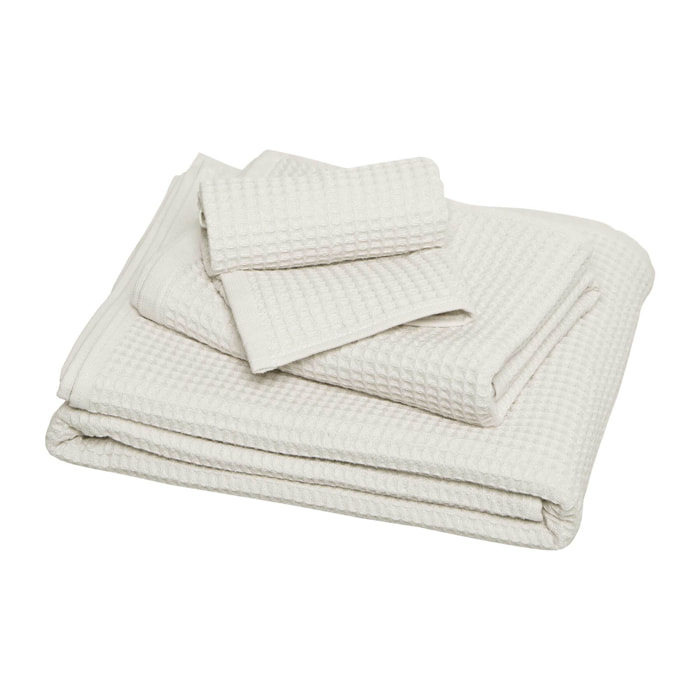 Serviette de toilette en coton bio, ESPRIT NID D'ABEILLE