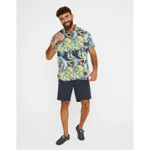 Camisa Manga Corta Estampado Tropical - Lirics