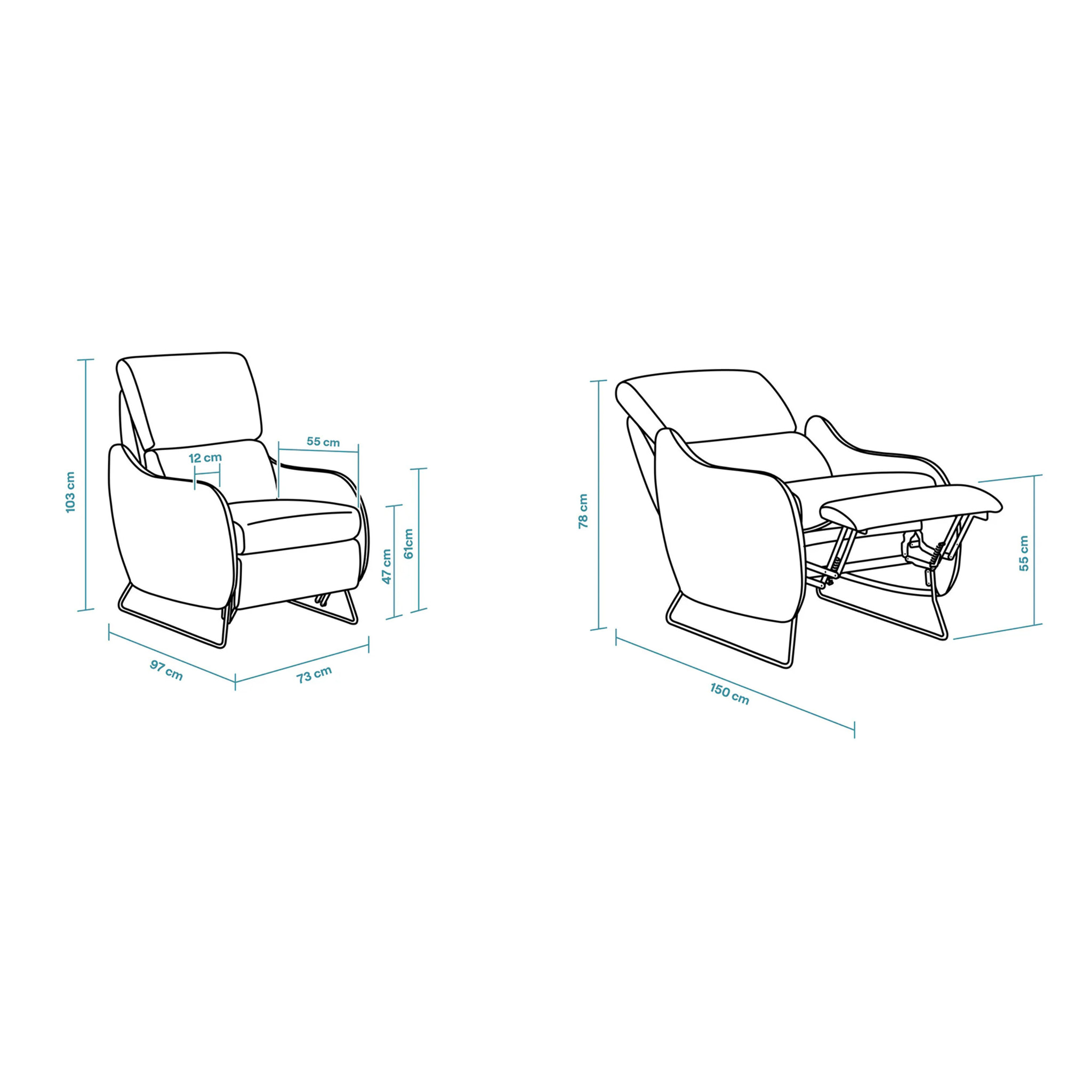 Sillón Relax Visco - 3 Niveles Reclinación - Viscoelástica en Asiento y Respaldo - Múltiples Colores