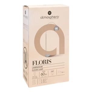 Lampadaire arc secteur Floris argent H177cm