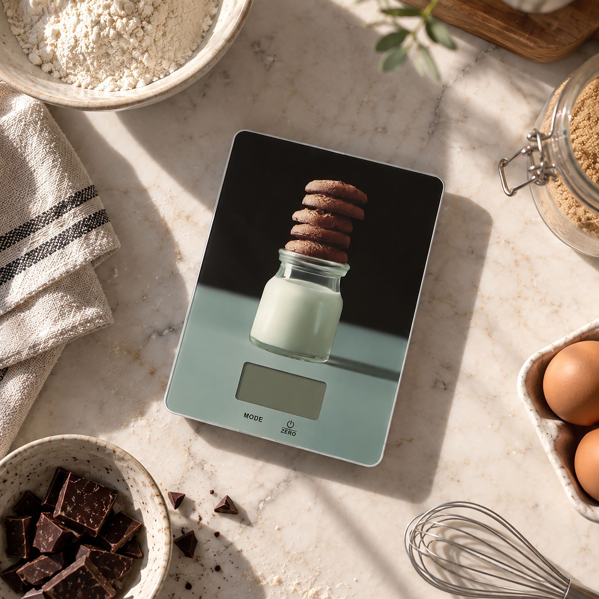 Balance de cuisine électronique avec décor biscuits