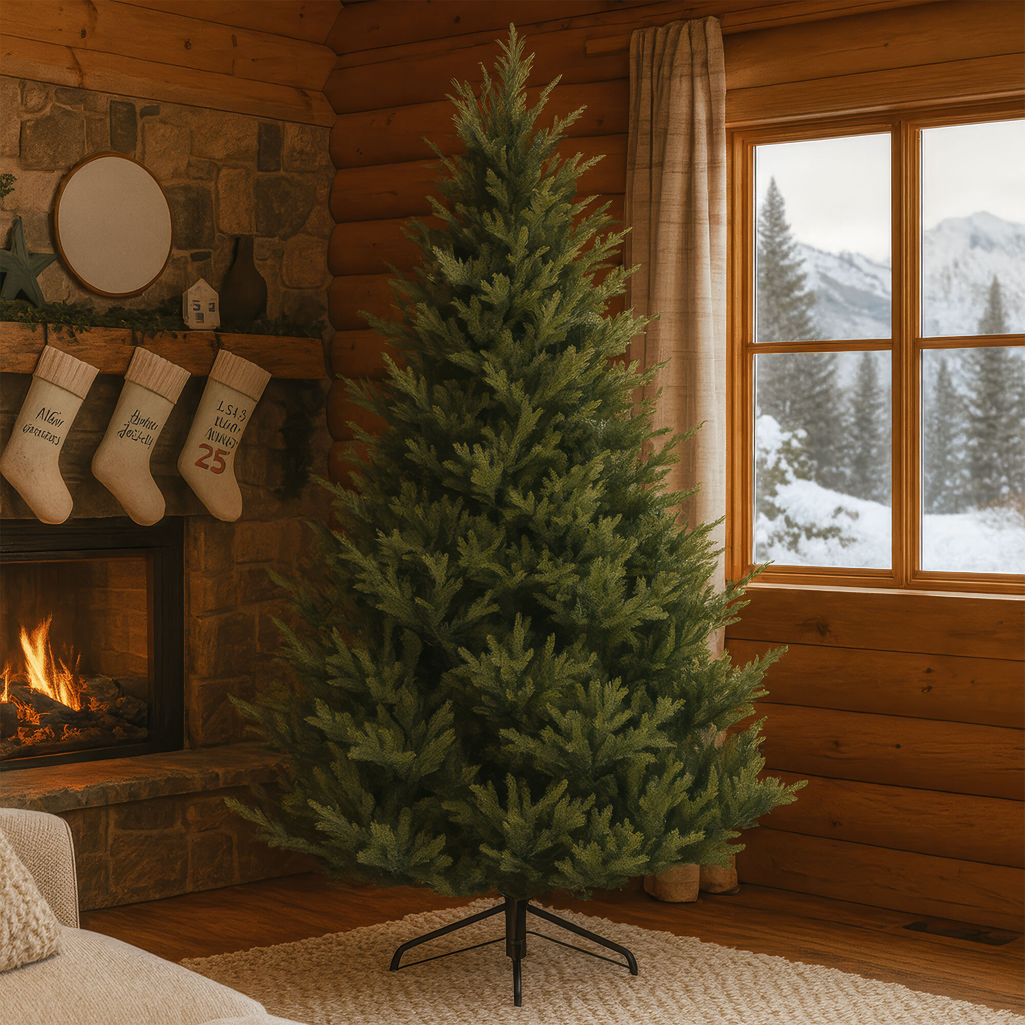Rockefeller - Albero di Natale effetto realistico in PE e PVC ø183x240H, 3384 Punte