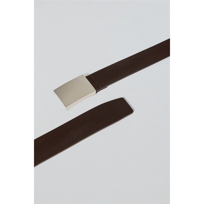 Cinturón Bastian marrón con hebilla metálica y grabado Polo Club