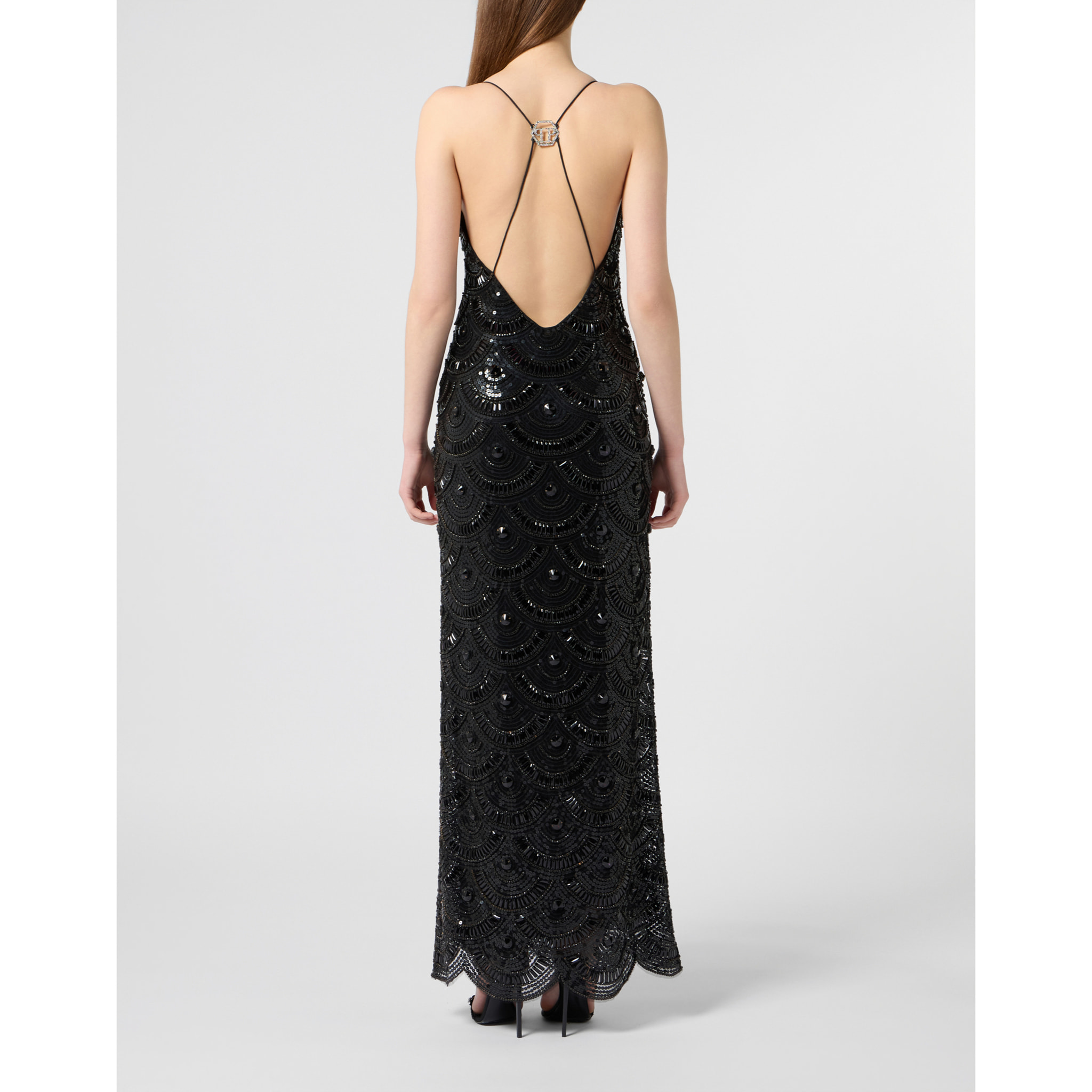PHILIPP PLEIN Maxi Dress Shiny Waves