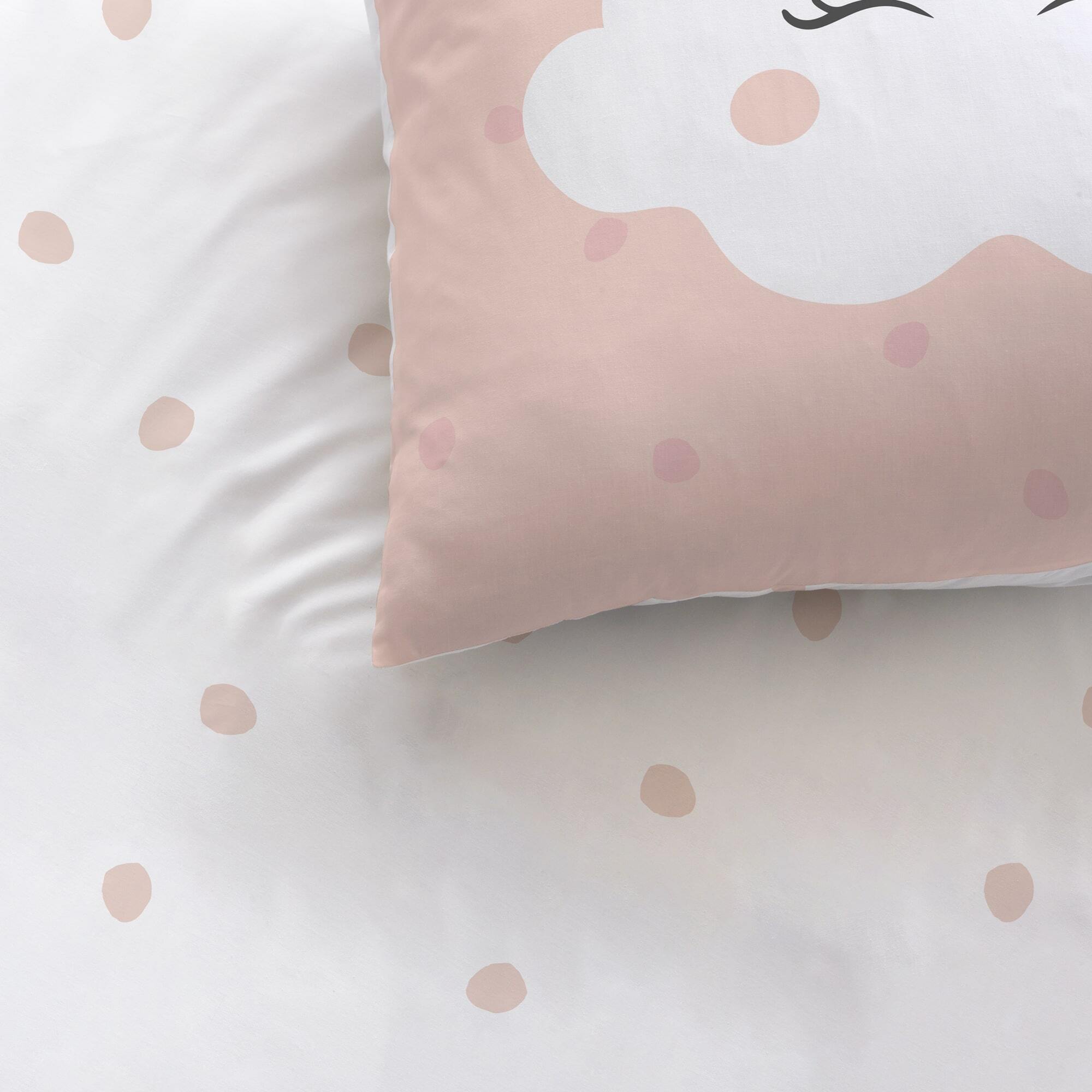 Parure de lit imprimée 100% coton, NUAGES