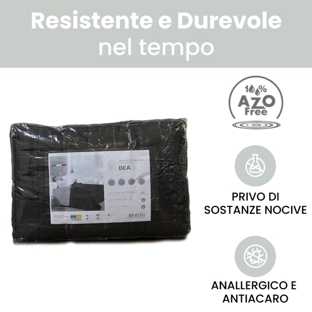 INTRECCI Copriletto Singolo Estivo, Trapunta Singola Estiva, 170x260 cm, Coperta Estiva, anche Primaverile, Double Face, Moderna, Leggera, Elegante. Colore: Nero/Grigio