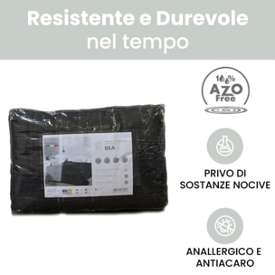 INTRECCI Copriletto Singolo Estivo, Trapunta Singola Estiva, 170x260 cm, Coperta Estiva, anche Primaverile, Double Face, Moderna, Leggera, Elegante. Colore: Nero/Grigio