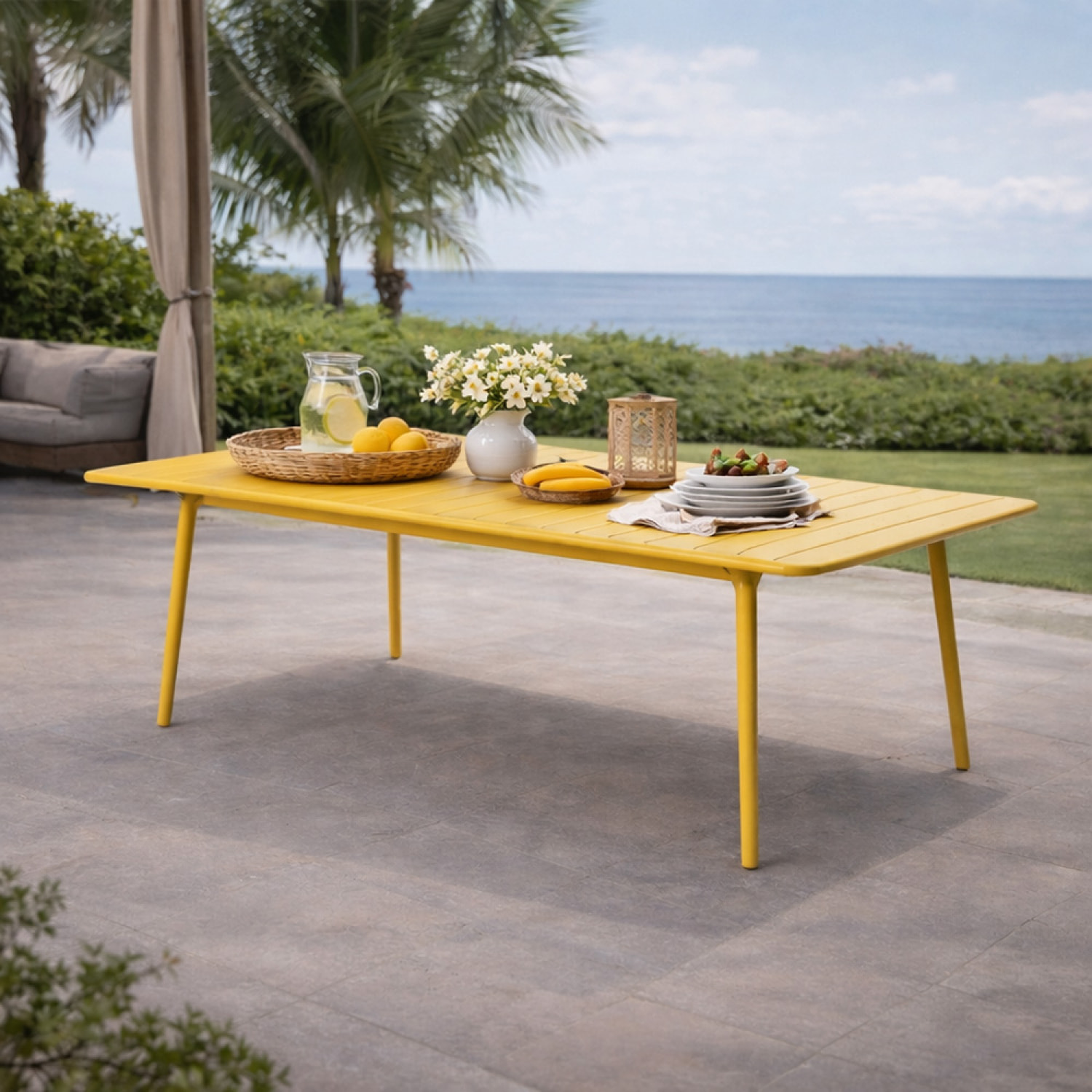 Table de jardin 8-10 places 200cm jaune EVORA