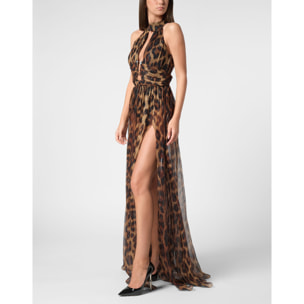 PHILIPP PLEIN Vestido largo LEOPARD