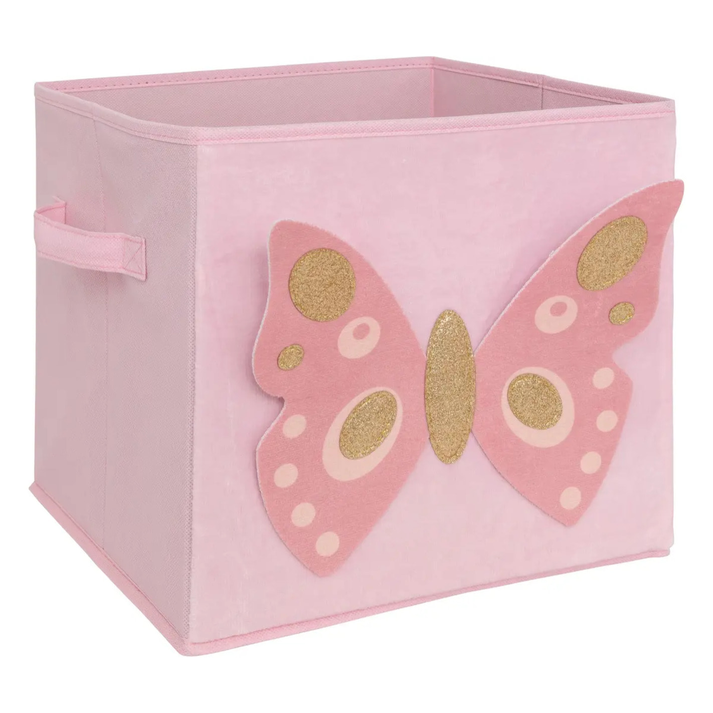 Boîte de rangement enfant papillon "Joey" rose 29x29cm