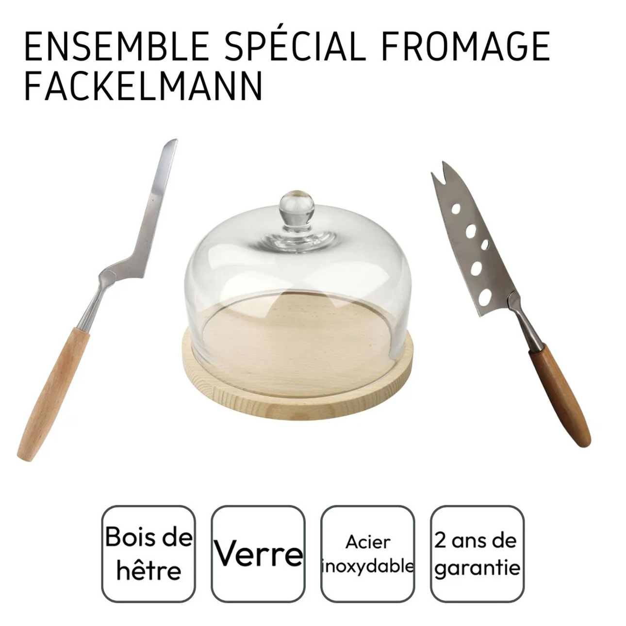 Ensemble spécial découpe et présentation du fromage Fackelmann