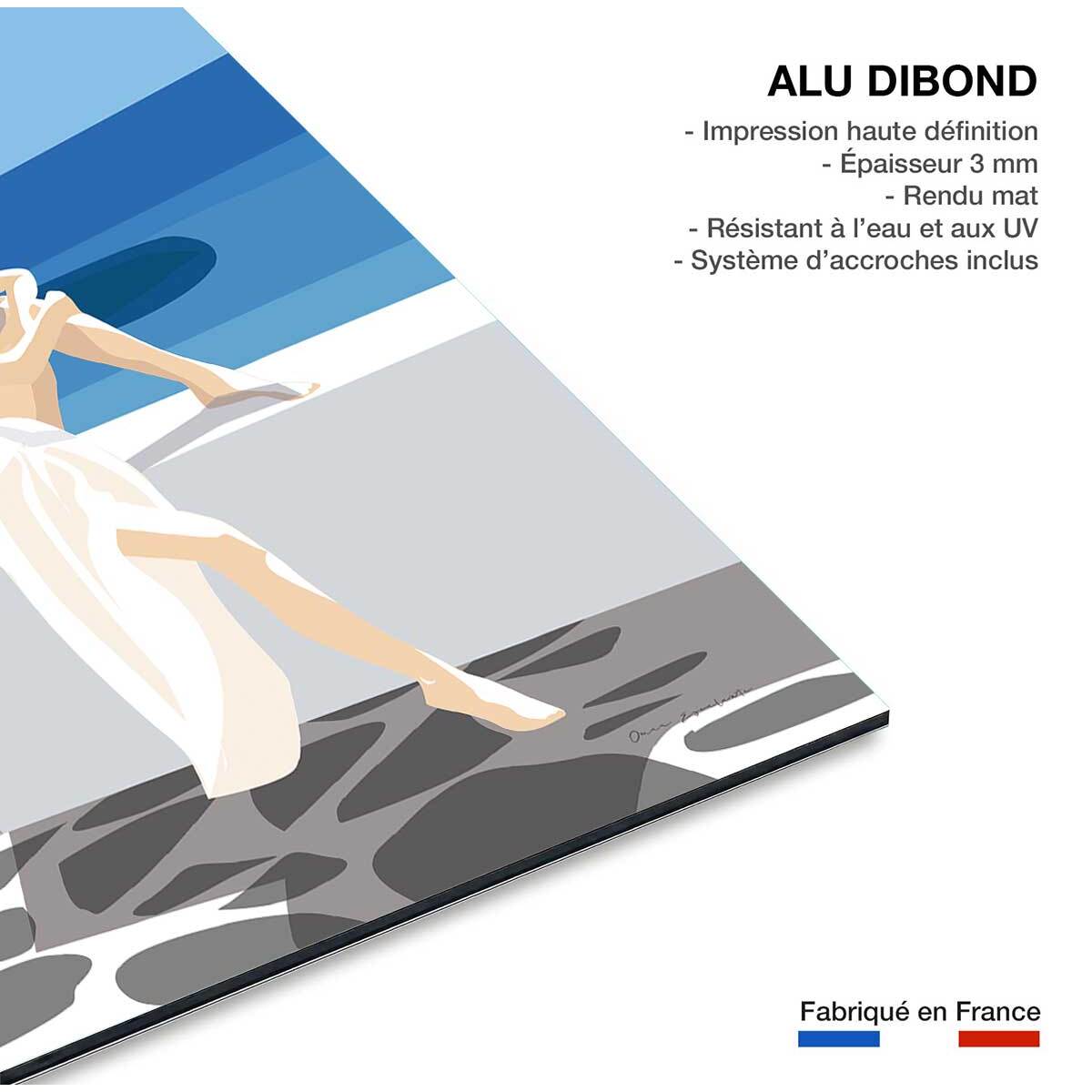 Tableau de voyage Le bleu de Santorin Tableau alu Dibond