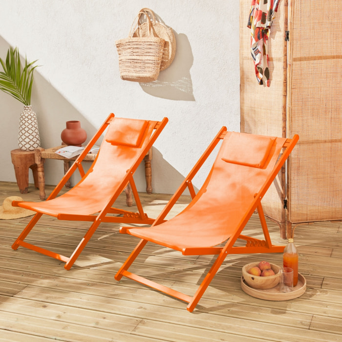 Bain de soleil aluminium multi positions (lot de 2) GAIA