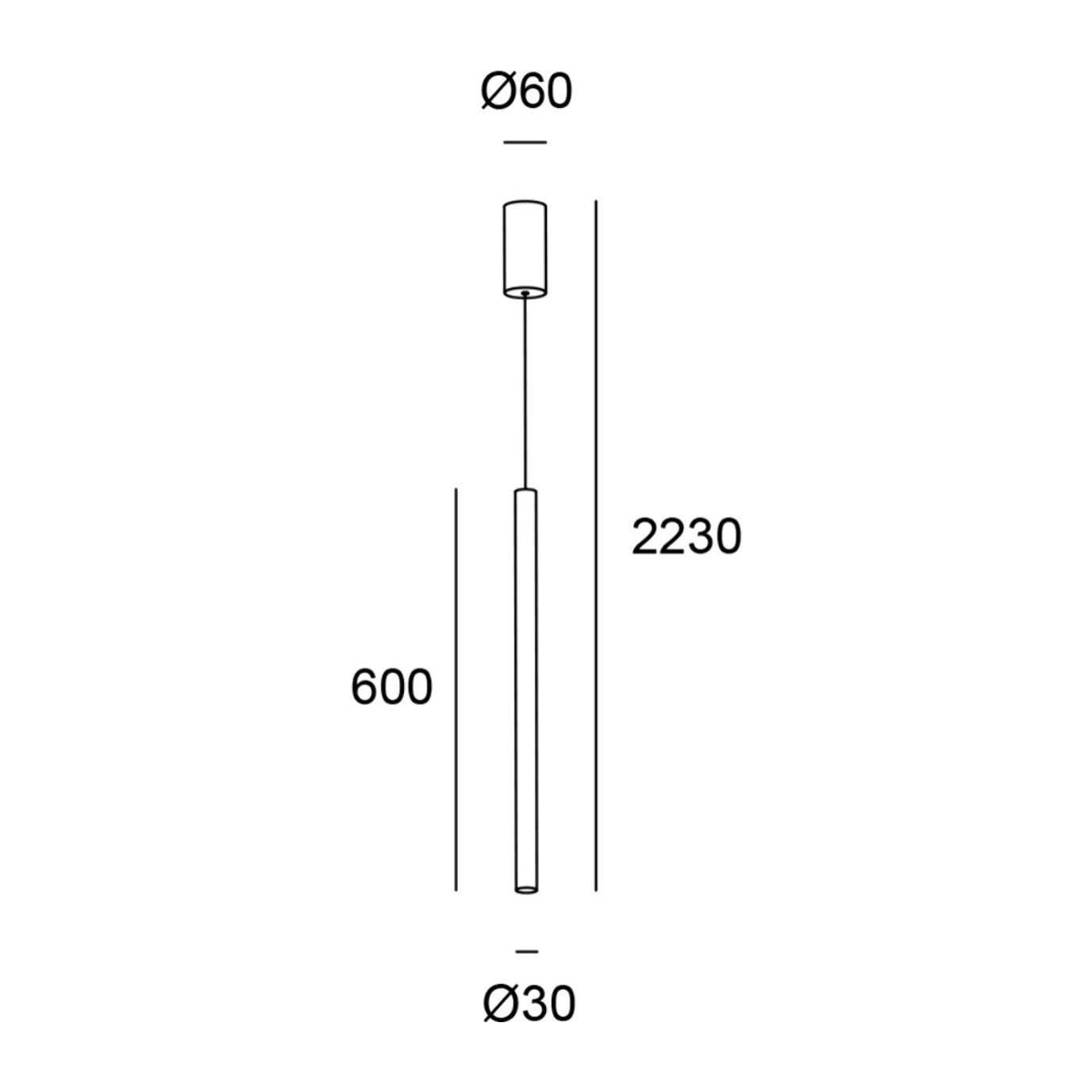 LEDS C4 Colgante Stylus Surfaced 600mm LED 9.7 Blanco cálido - 3000K ON-OFF Oro mate 412lm