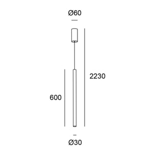 LEDS C4 Colgante Stylus Surfaced 600mm LED 9.7 Blanco cálido - 3000K ON-OFF Oro mate 412lm