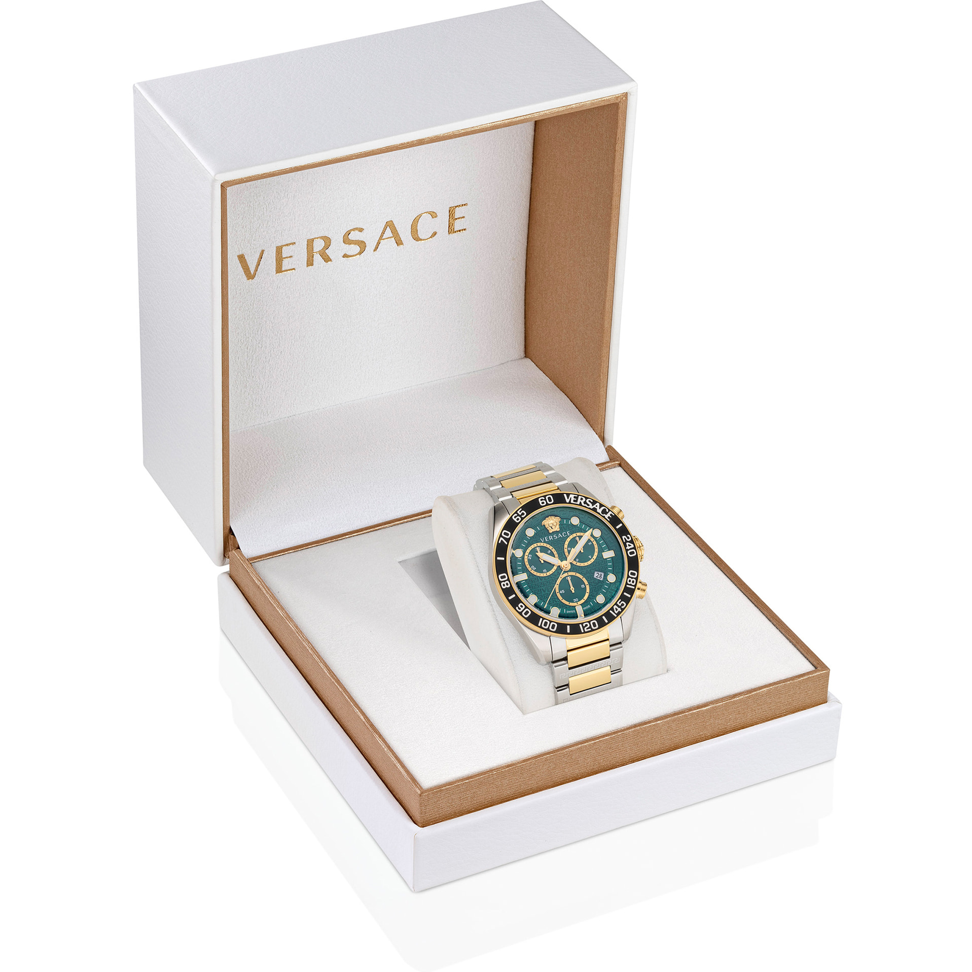 Versace Reloj Cronógrafo De Cuarzo Greca Dome Chr (Wc-6K)