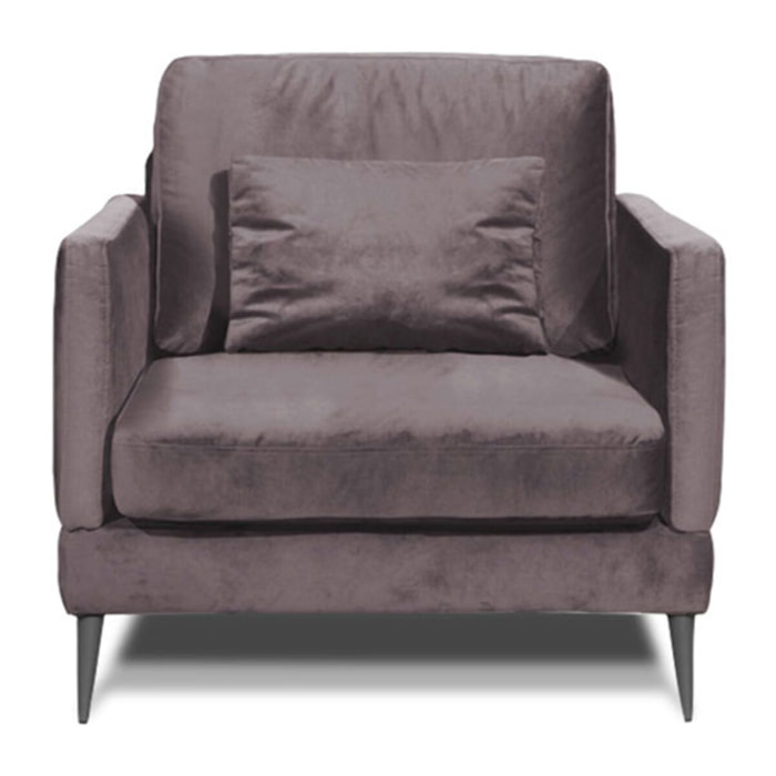 Fauteuil Splendido Velours Gris foncé - 1 Place