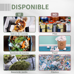 Compostador de Tambor Giratorio con Capacidad 160 litros de Doble Cámara y Ventilación Marco de Acero para Residuos Orgánicos de Jardín 71x64x96cm Negro