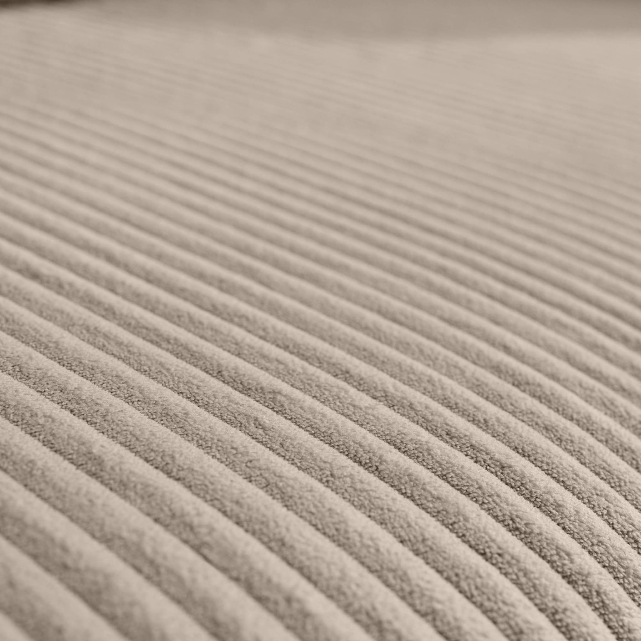 Canapé d'angle convertible réversible 3 places velours côtelé taupe avec coffre de rangement - Almo