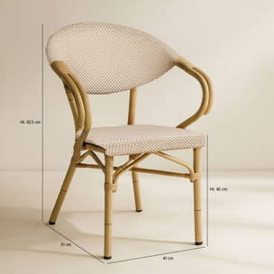 Lot de 2 fauteuils de table extérieur en textilène beige AMALFI