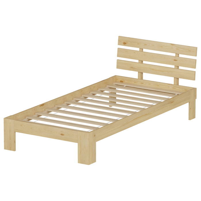 Lit en bois avec tête de lit 90x190cm FINN