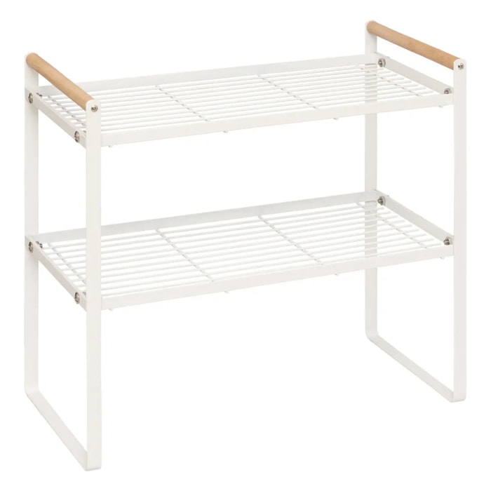 Etagère 2 niveaux Balm blanc L42cm