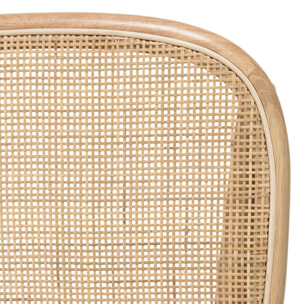 AGATHE - Chaise en bois d'Hévéa, dossier et assise en rotin naturel