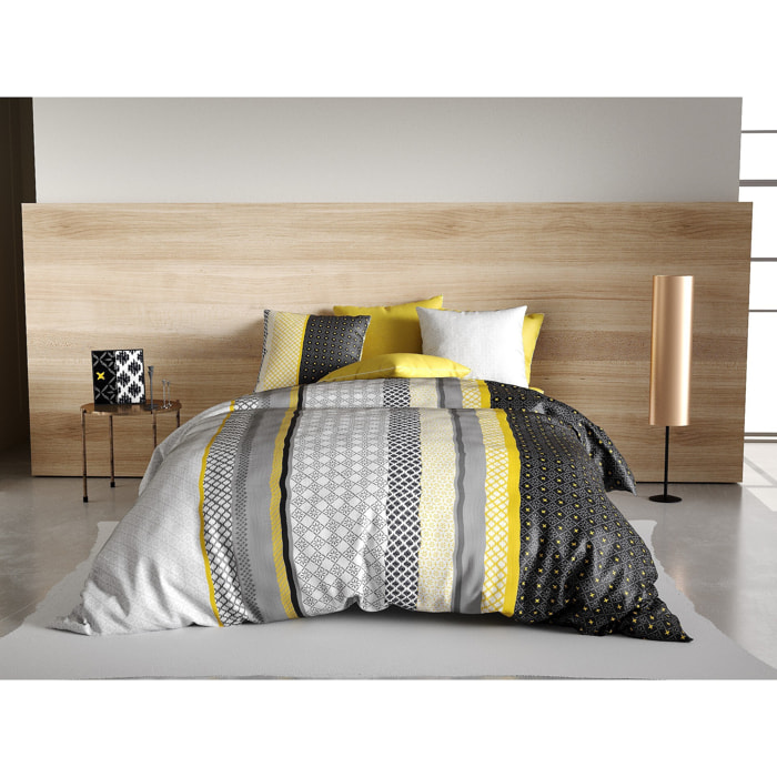 Parure Housse De Couette 3pcs 100% Coton 57fils - Lumi