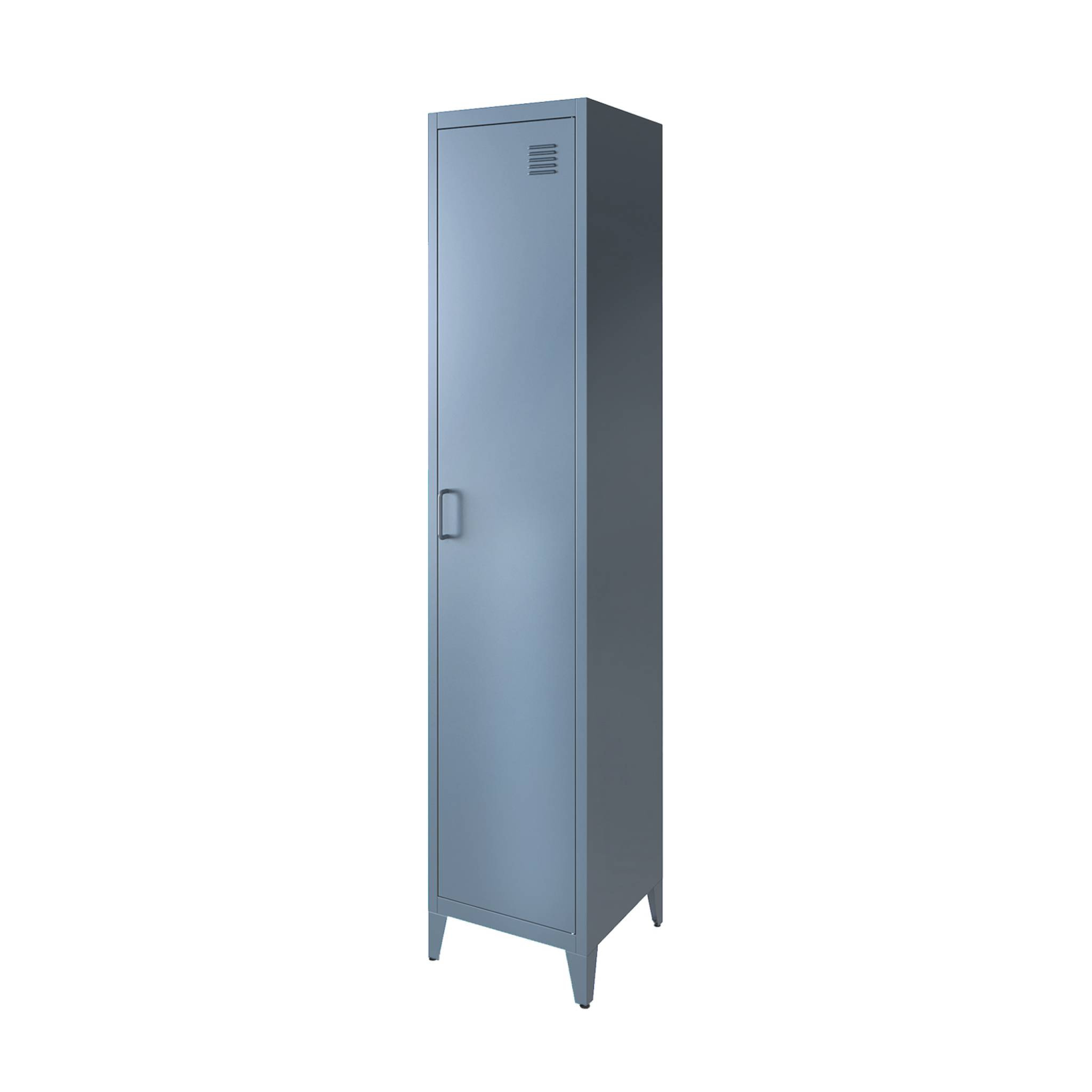 Armoire chambre en acier bleu 4 espaces de rangement. casier