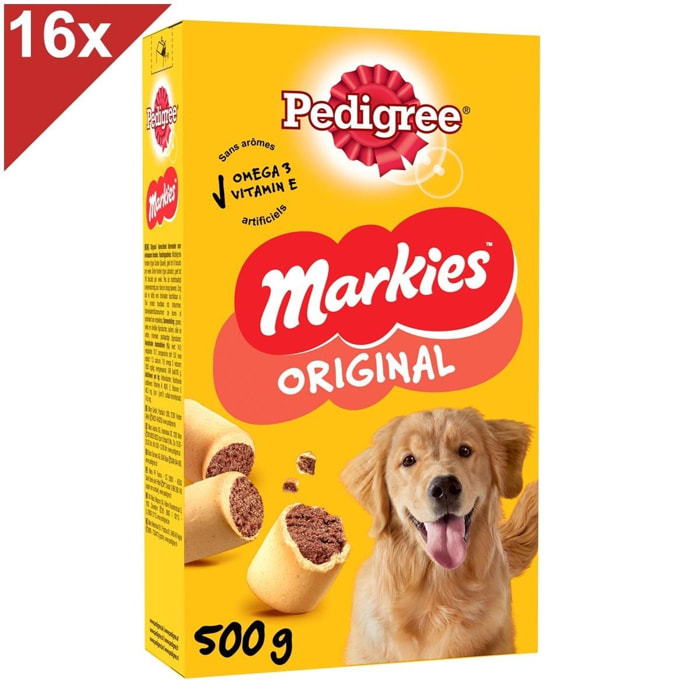 PEDIGREE Markies Biscuits fourrés pour chien 16x500g