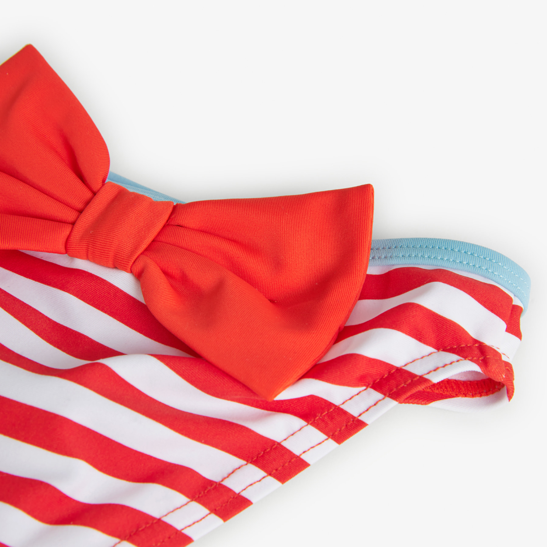 Braguita listada niña, poliamida estampada, rayas, rojo