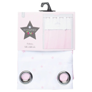 Rideau enfant "Princesse ruban" rose 140x260cm